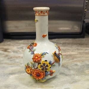 Floral Embellished Ceramic Vase